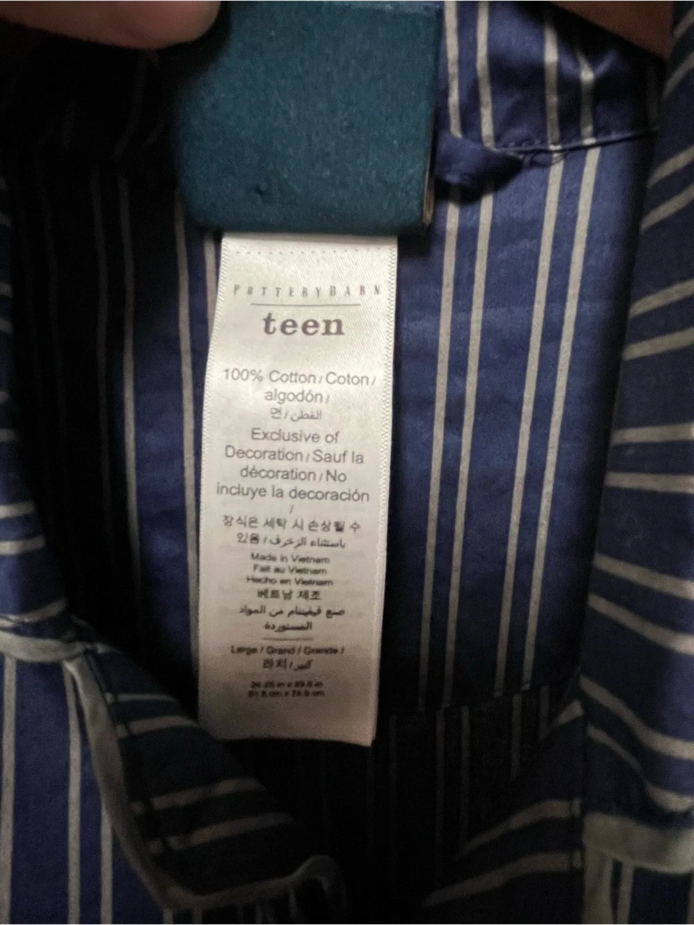 Pottery Barn Teen Harry Potter Ravenclaw House Pajama Set - L Large Sateen